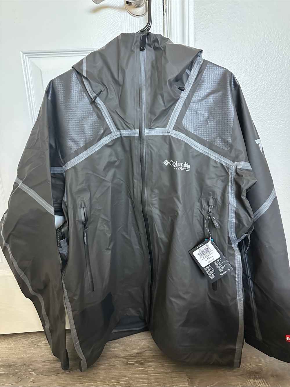 Columbia OutDry Extreme Mesh Hooded Shell Men's Black Rain Jacket Size Large